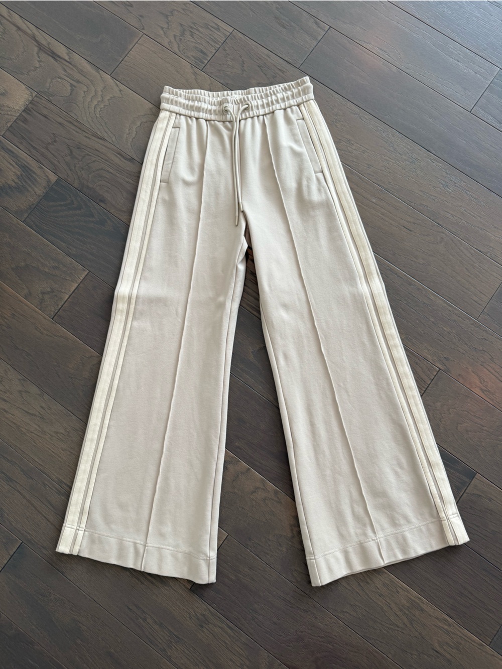 Elan Cream Women’s Track Pants with Side Stripe